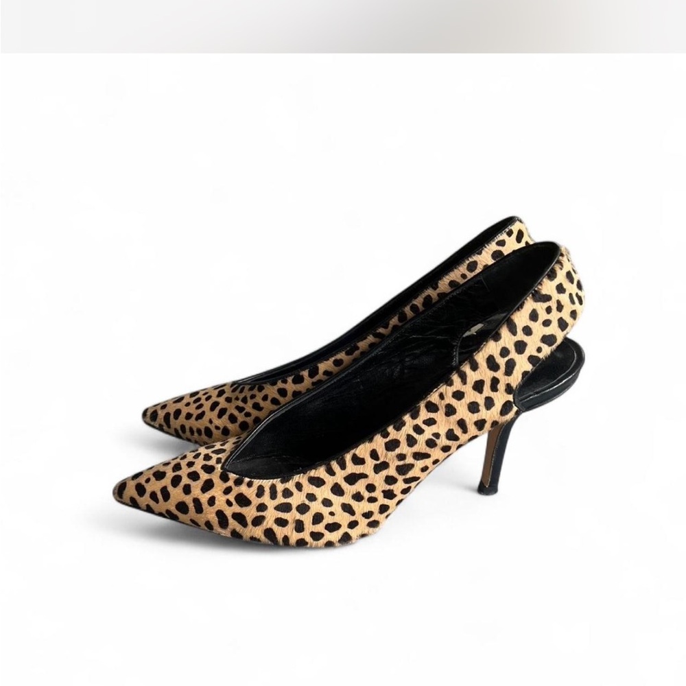 Brown and Black Pumps with pony hair Animal Print